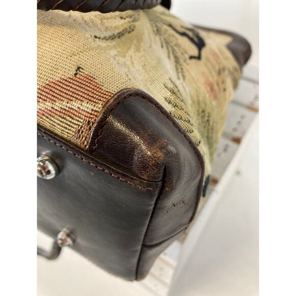 BRIGHTON C184233 VINTAGE LARGE CANVAS, LEATHER SHOULDER BAG - Picture 6 of 15